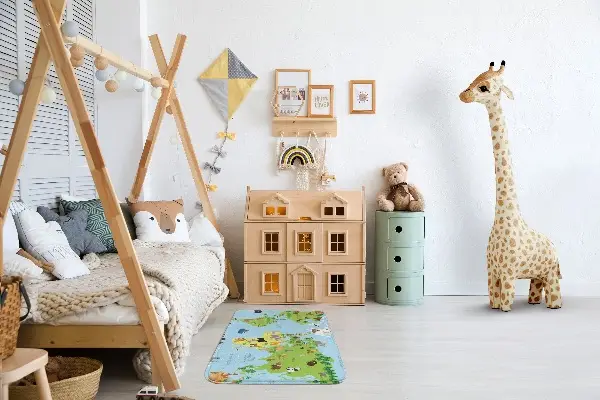 Tappeto Mappa degli animali del mondo