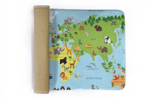 Tappeto Mappa degli animali del mondo