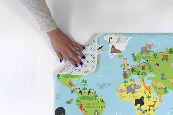 Tappeto Mappa degli animali del mondo