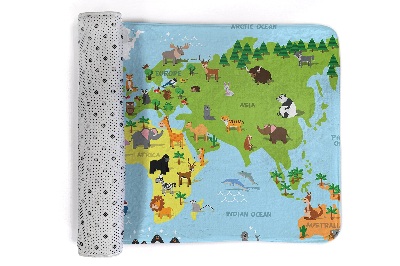 Tappeto Mappa degli animali del mondo