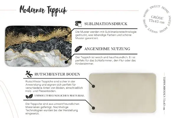 Tappeto Motivo di marmo verde
