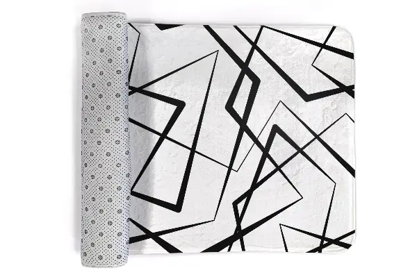 Tappeto Linee geometriche astratte nere