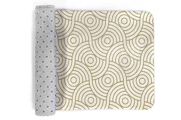 Tappeto Cerchi concentrici con linee ondulate