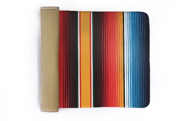 Tappeto Strisce orizzontali colorate in stile messicano