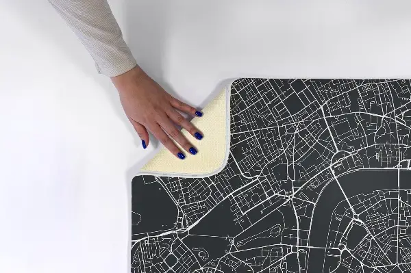 Tappeto Mappa della città con fiume e strade