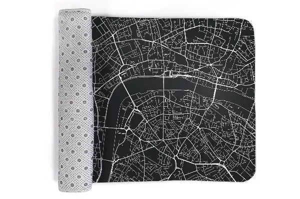 Tappeto Mappa della città con fiume e strade