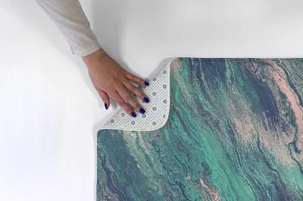 Tappeto Onde di marmo verdi e blu