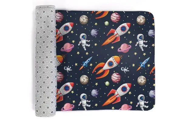 Tappeto Pianeta e razzi astronauti