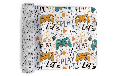 Tappeto Controller di gioco e scritta “Let's Play”.