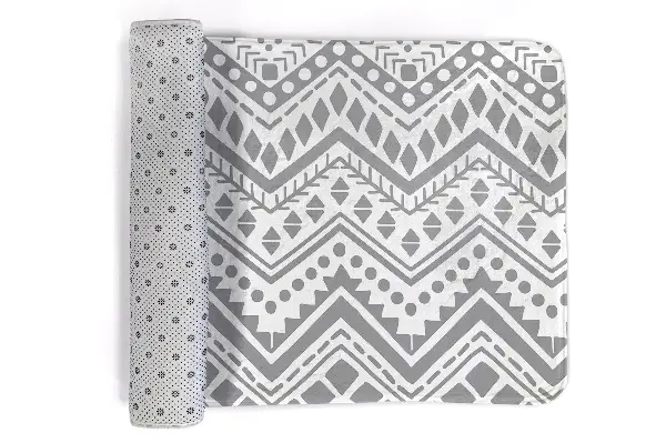Tappeto Motivo a zig zag con forme geometriche