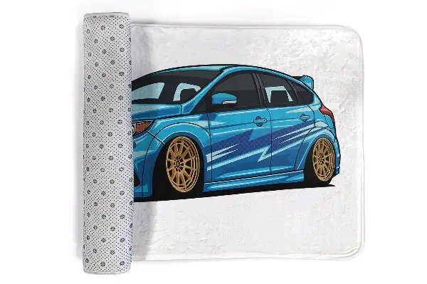 Tappeto Auto sportiva blu