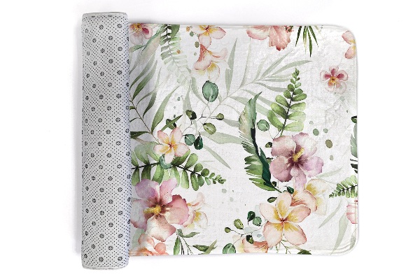 Tappeto moderno Motivo floreale con foglie e fiori