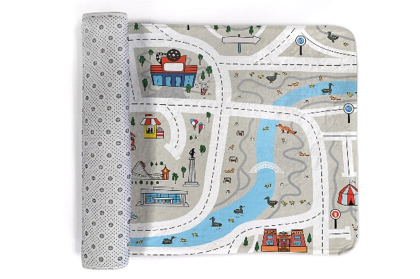 Tappeto moderno Pianta della città con fiume