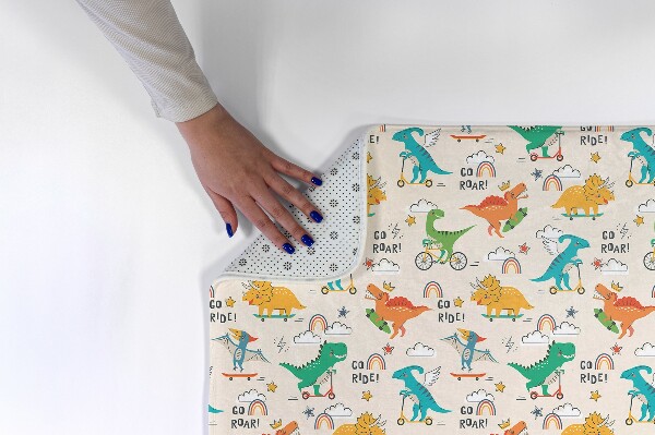 Tappeto moderno Dinosauri su veicoli