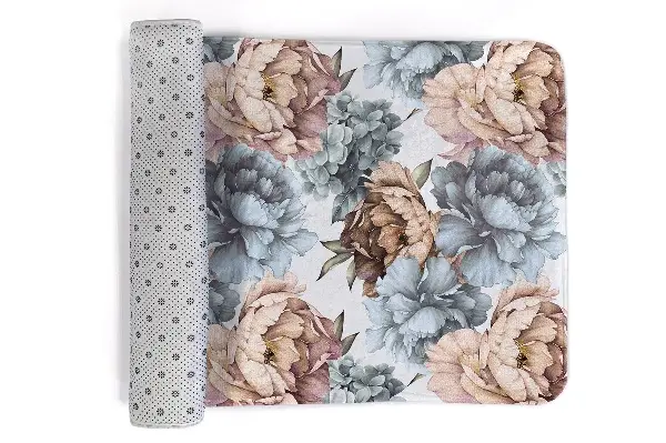 Tappeto moderno Motivo floreale con peonie e ortensie