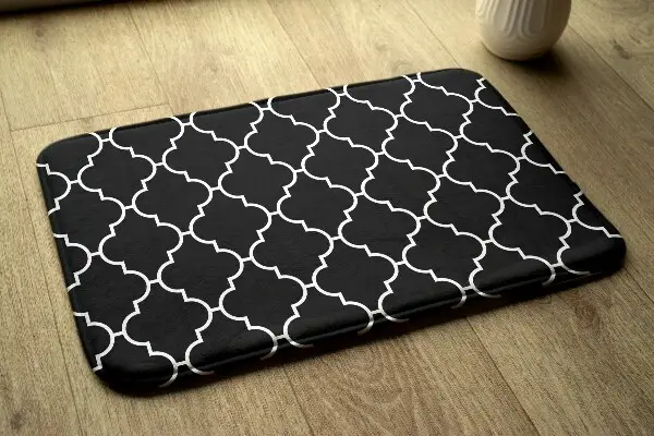 Tappeto moderno Trifoglio marocchino in bianco e nero