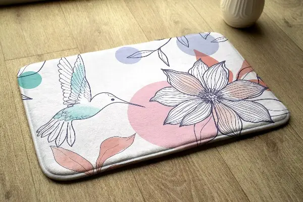 Tappeto moderno Colibrì e fiore