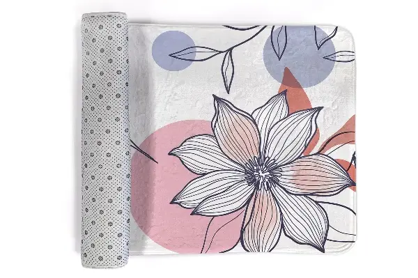 Tappeto moderno Colibrì e fiore