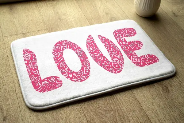 Tappeto moderno Scritta LOVE