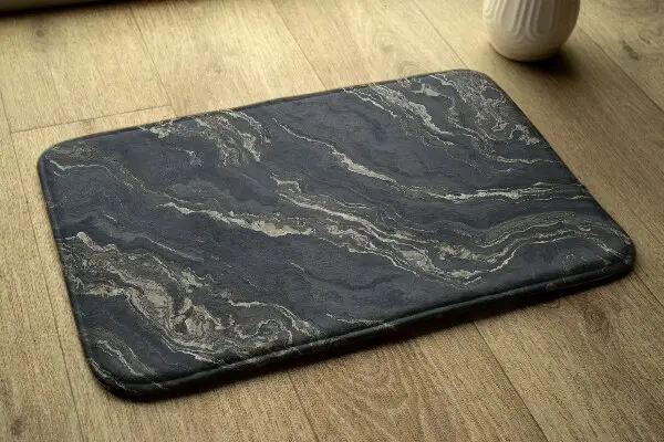 Tappeto moderno Motivo in marmo nero e grigio