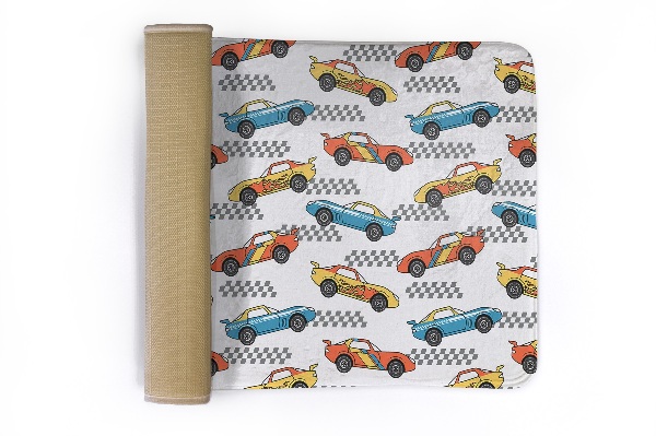 Tappeto moderno Auto da corsa e scacchiera