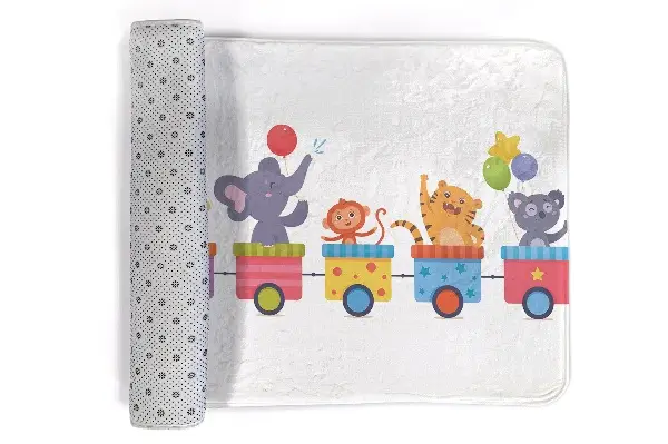 Tappeto moderno Animali su un treno