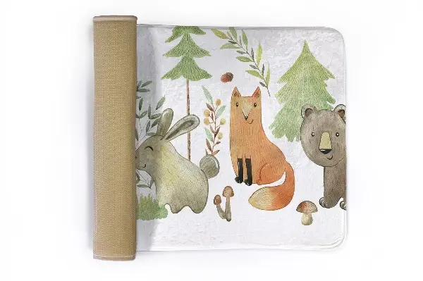 Tappeto moderno Animali e alberi della foresta
