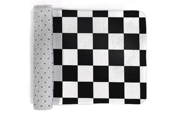 Tappeto moderno Motivo a scacchi in bianco e nero