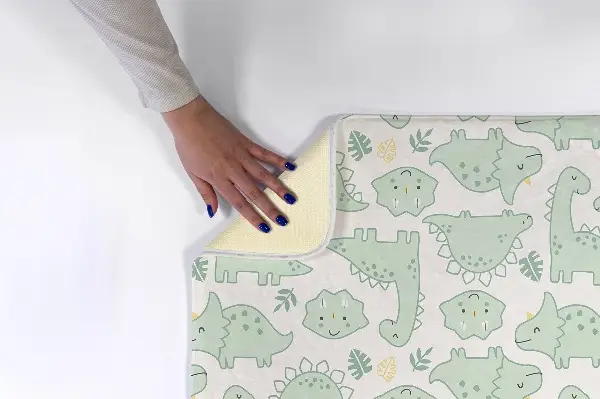 Tappeto moderno Dinosauri e foglie