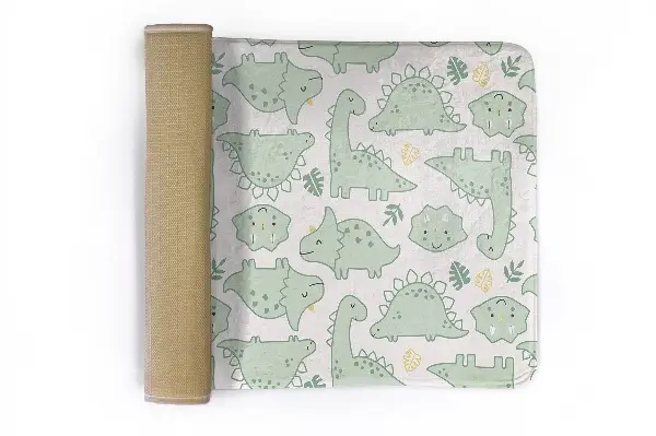 Tappeto moderno Dinosauri e foglie