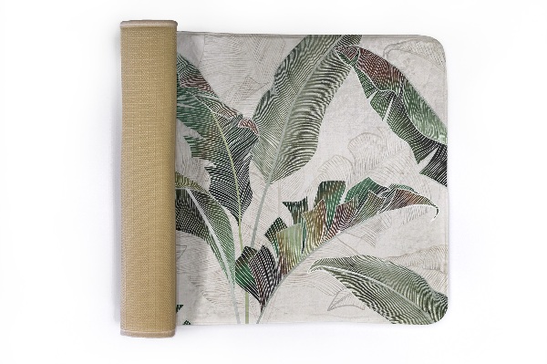 Tappeto moderno Foglie tropicali nei toni del verde