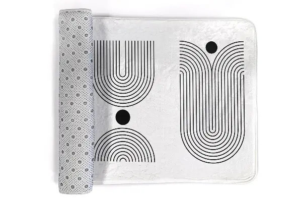 Tappeto moderno Linee geometriche e forme semicircolari