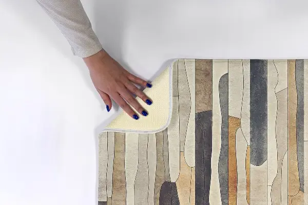 Tappeto moderno Strisce verticali astratte nei toni del legno
