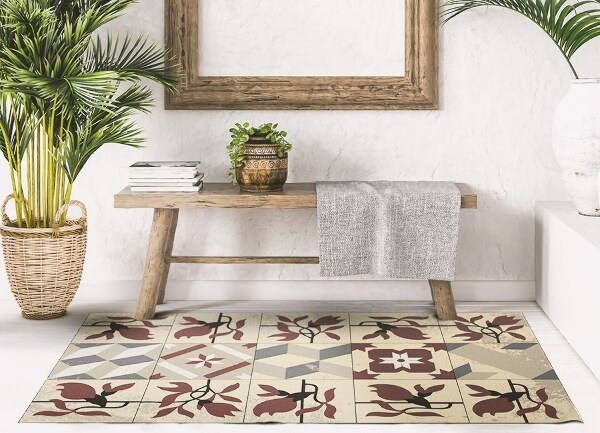 Tappeto pvc Piastrelle magnolia
