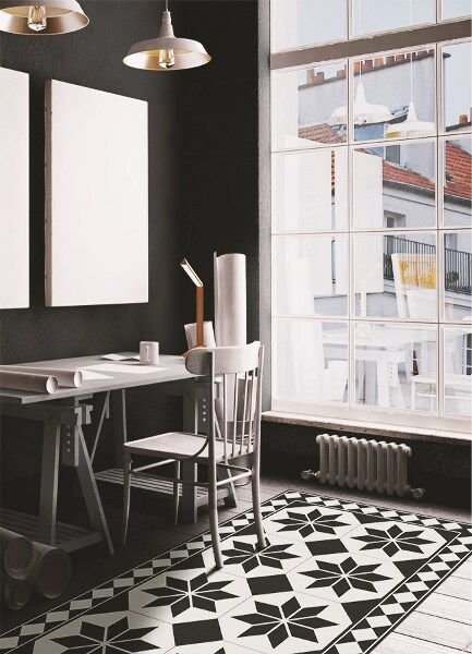 Tappeto vinile Stelle in bianco e nero