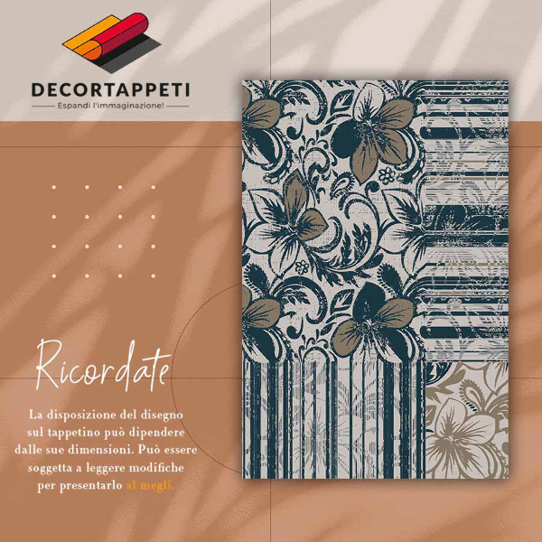 Passatoia vinile Fiori e linee