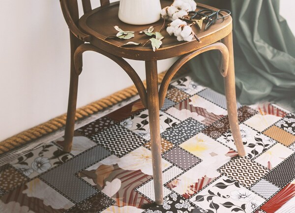 Tappeto in vinile Collage fiorito