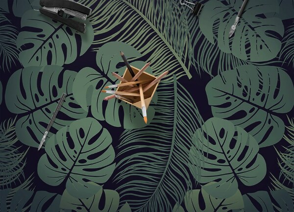Tappeto in vinile Foglie tropicali