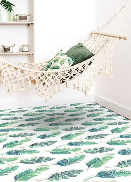 Tappeto in vinile Foglie tropicali