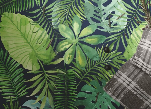 Tappeto in vinile Foglie tropicali