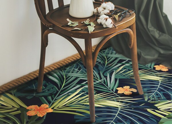 Tappeto in vinile Foglie tropicali