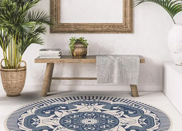Tappeto rotondo vinile Mandala Floreale