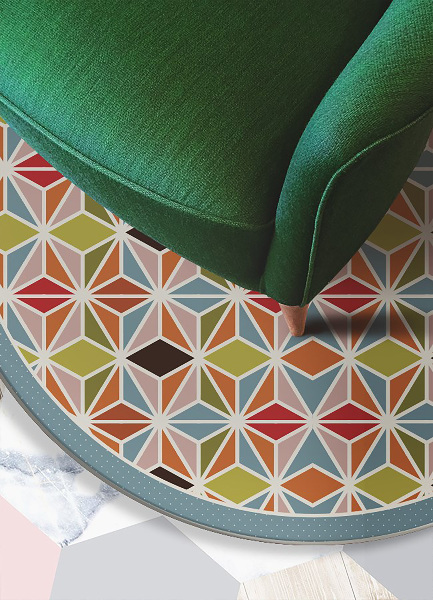 Tappeto rotondo vinile Kaleidoscopio Astratto