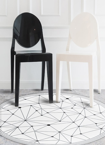 Tappeto rotondo vinile Mesh Geometrico