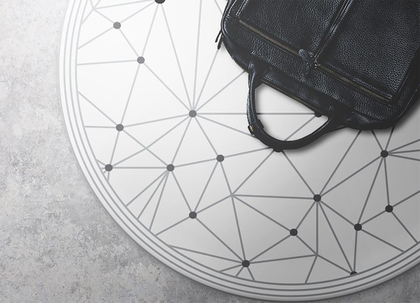 Tappeto rotondo vinile Mesh Geometrico