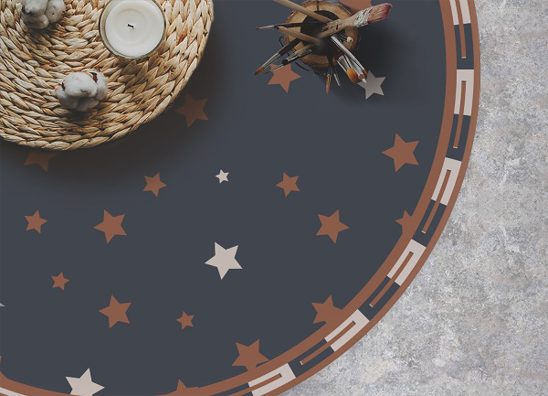 Tappeto pvc rotondo Stelle Geometriche