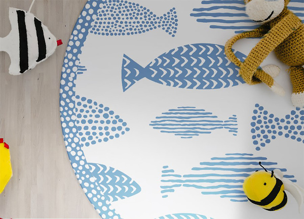 Tappeto rotondo vinile Pesce
