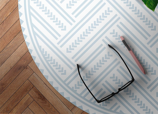 Tappeto pvc rotondo Zigzag