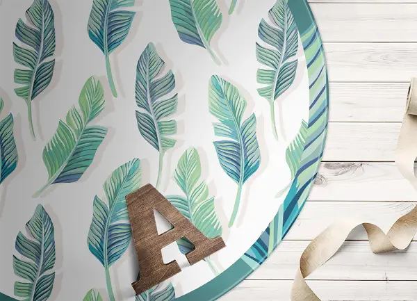 Tappeto rotondo vinile Foglie Tropicali