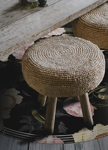 Tappeto pvc rotondo Rose